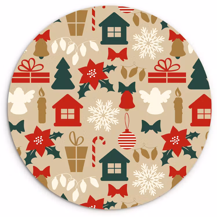 Muurcirkel - Illustratie - Kerst - Beige — 1
