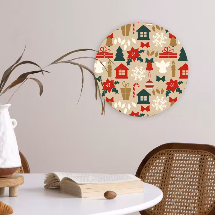 Muurcirkel - Illustratie - Kerst - Beige — 4