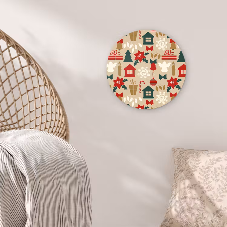 Muurcirkel - Illustratie - Kerst - Beige — 5