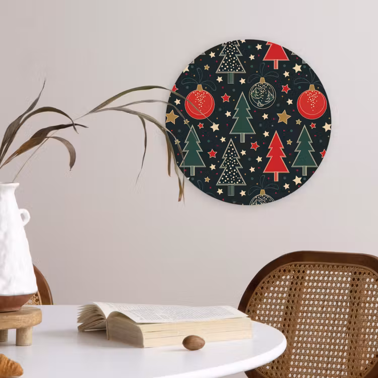 Muurcirkel - Illustratie - Kerst - Sterren - Groen — 4