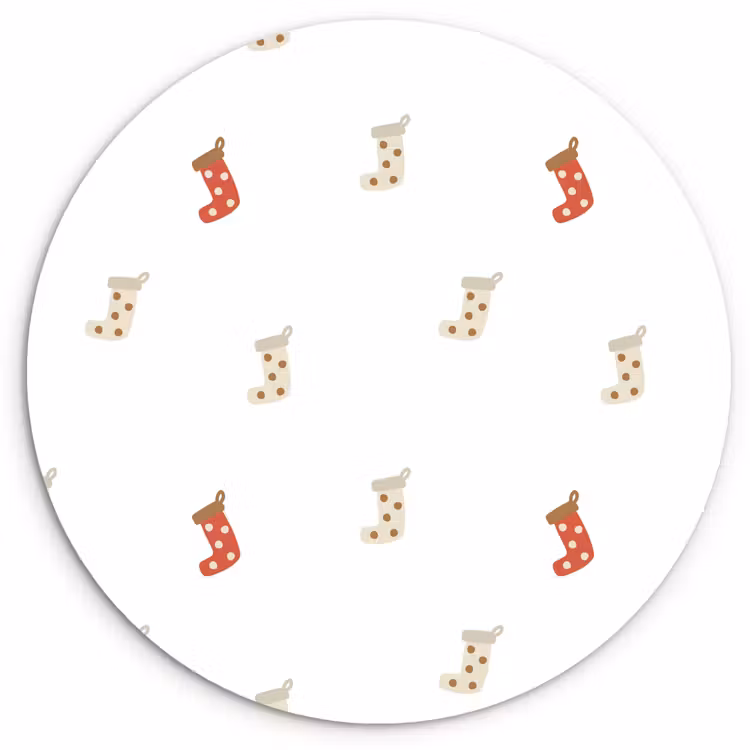 Muurcirkel - Illustratie - Kerstsokken - Wit — 1