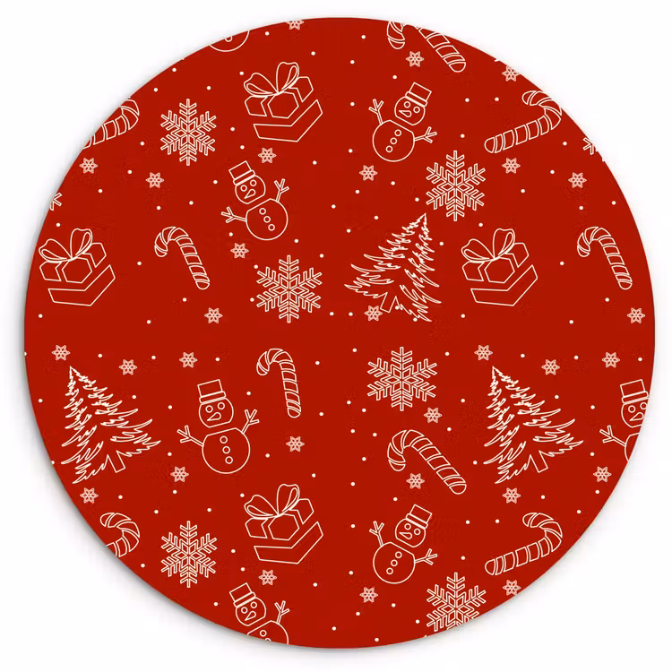 Muurcirkel - Illustratie - Kerstsymbolen - Rood — 1