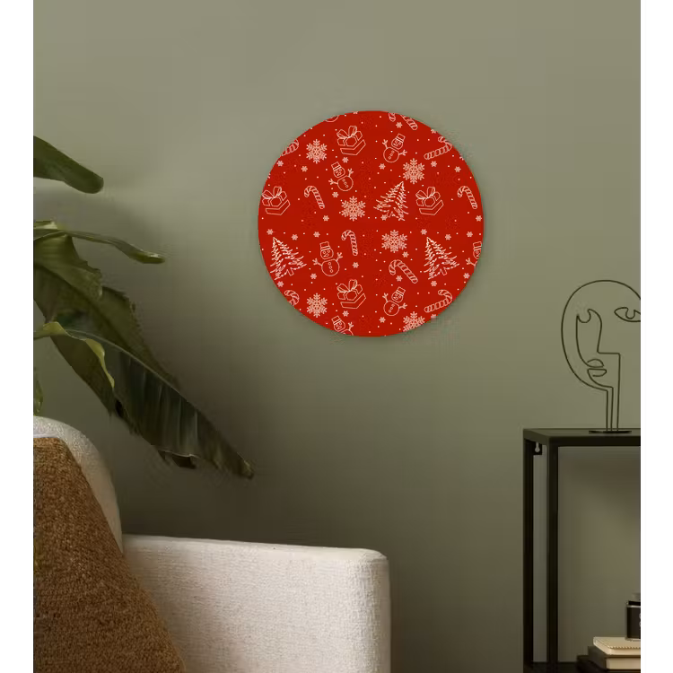 Muurcirkel - Illustratie - Kerstsymbolen - Rood — 3