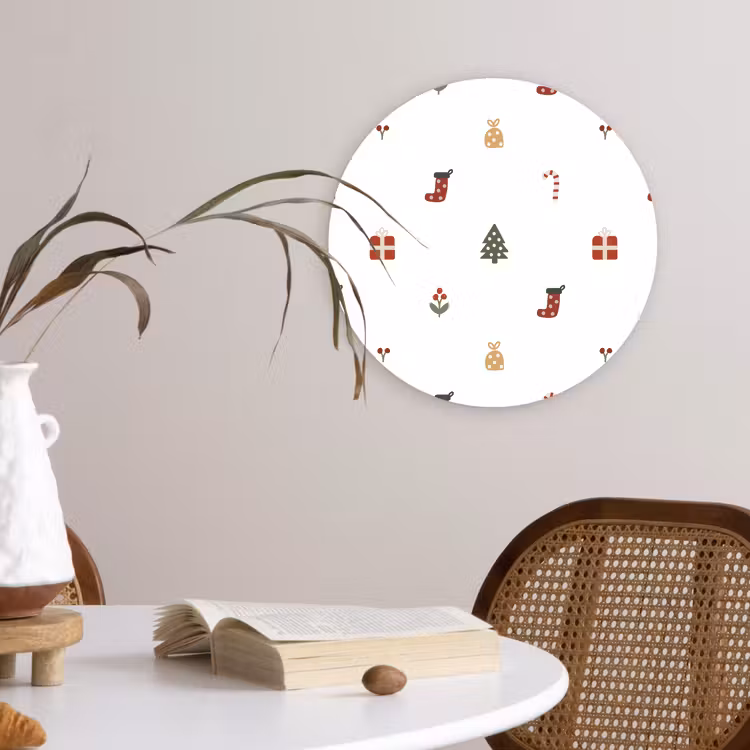 Muurcirkel - Illustratie - Kerstsymbolen - Wit — 4