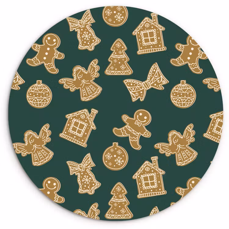Muurcirkel - Illustratie - Koekjes - Groen — 1
