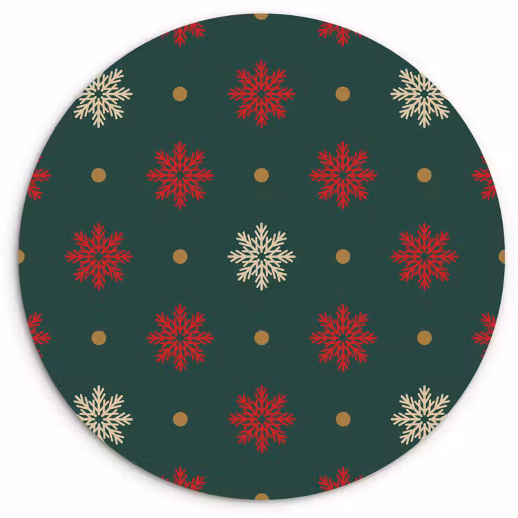 Muurcirkel - Illustratie - Sneeuwvlokken - Groen — 1