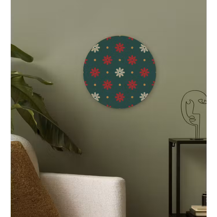 Muurcirkel - Illustratie - Sneeuwvlokken - Groen — 3