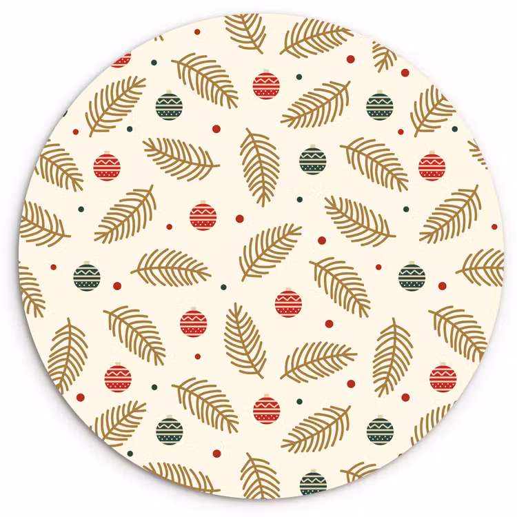 Muurcirkel - Patroon - Kerst - Symbolen - Beige — 1