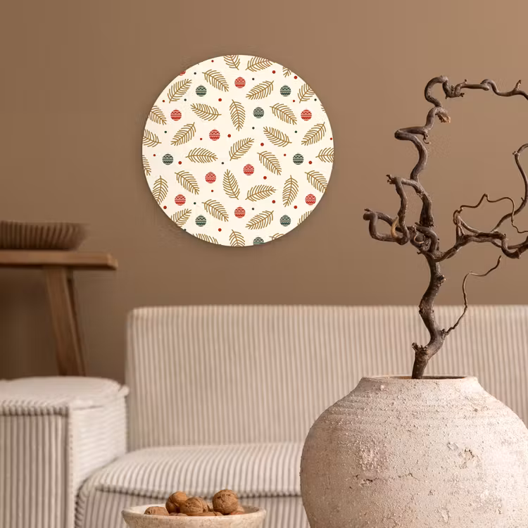 Muurcirkel - Patroon - Kerst - Symbolen - Beige — 2