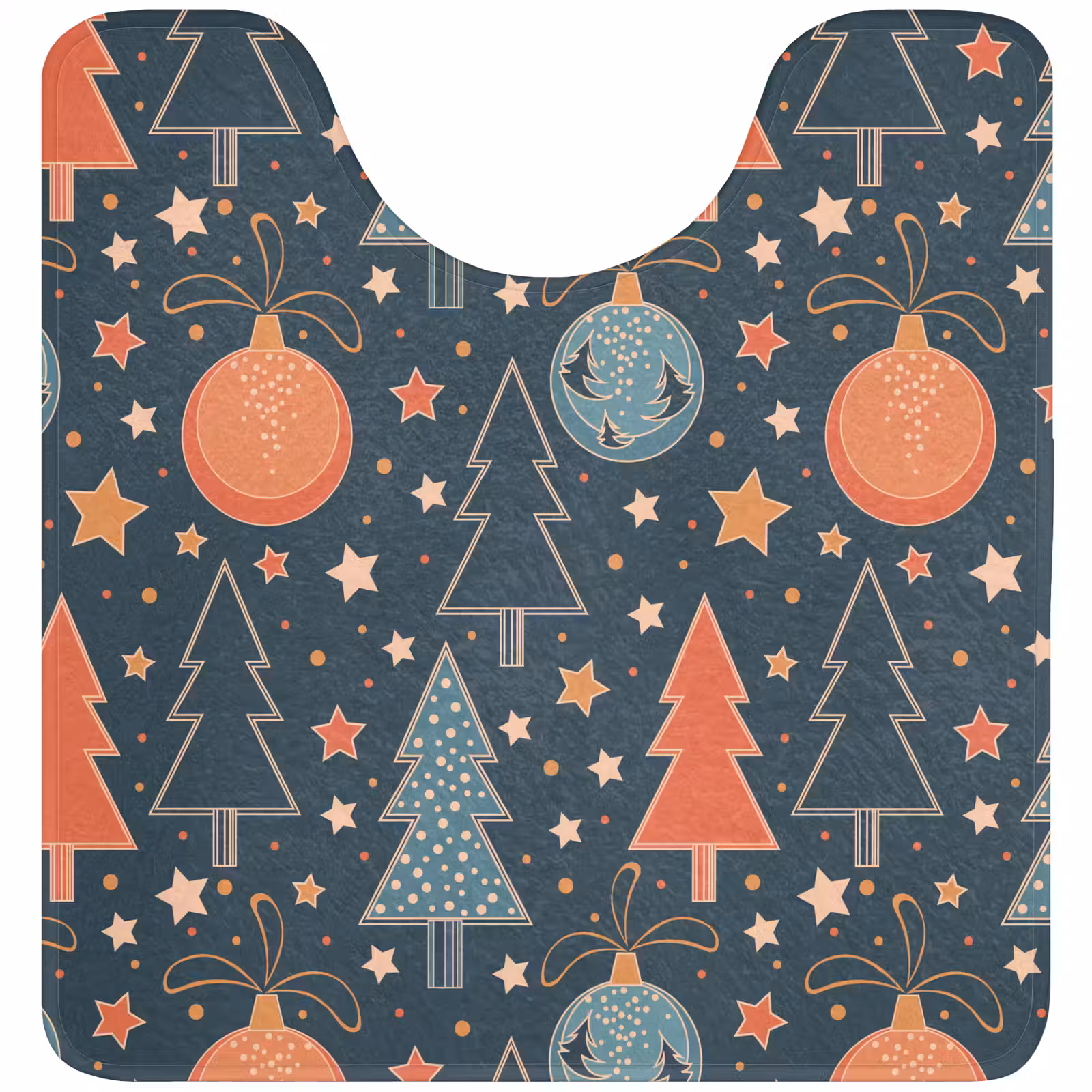 WC Mat - Illustratie - Kerst - Symbolen - Blauw — 1