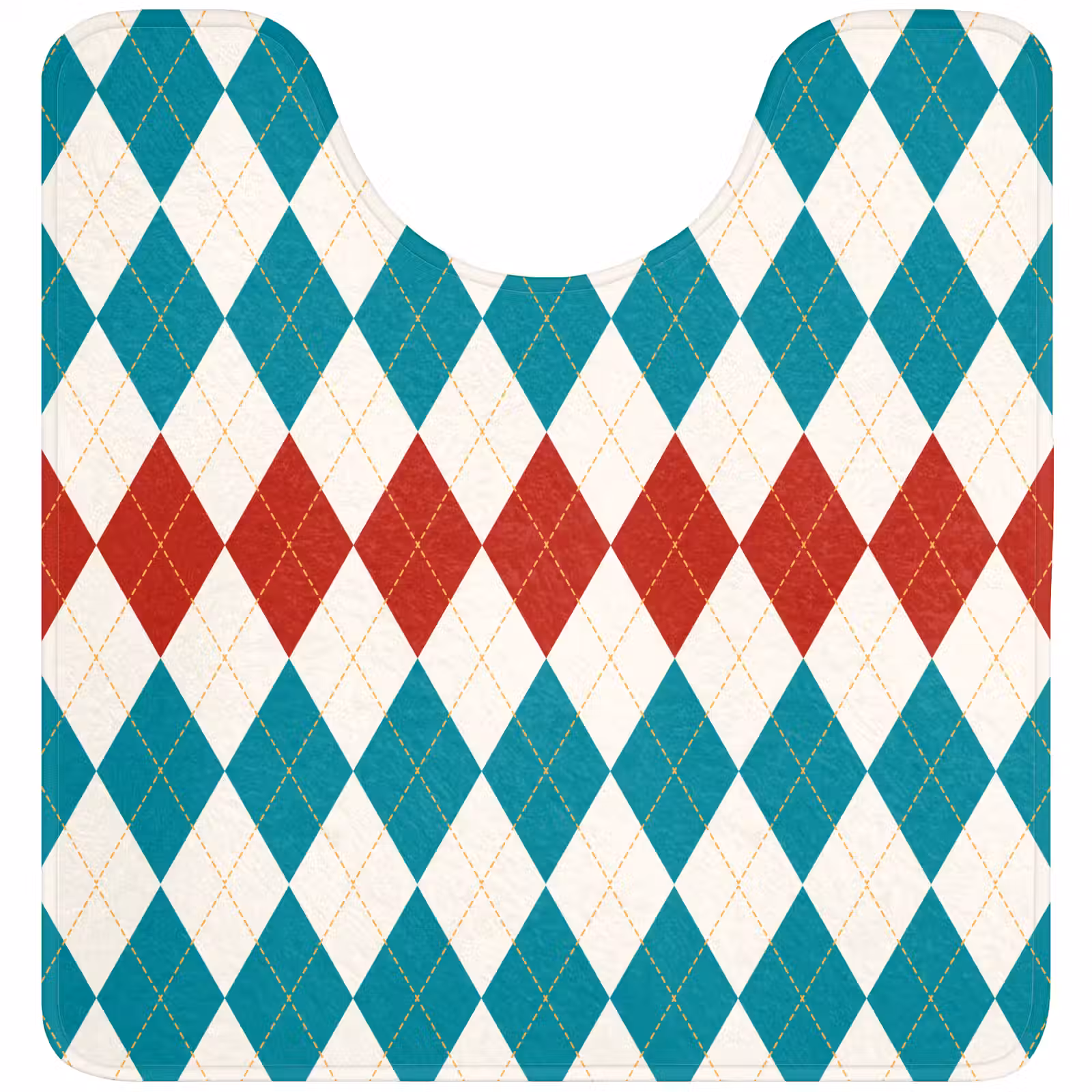 WC Mat - Illustratie - Ruiten - Rood - Groen — 1
