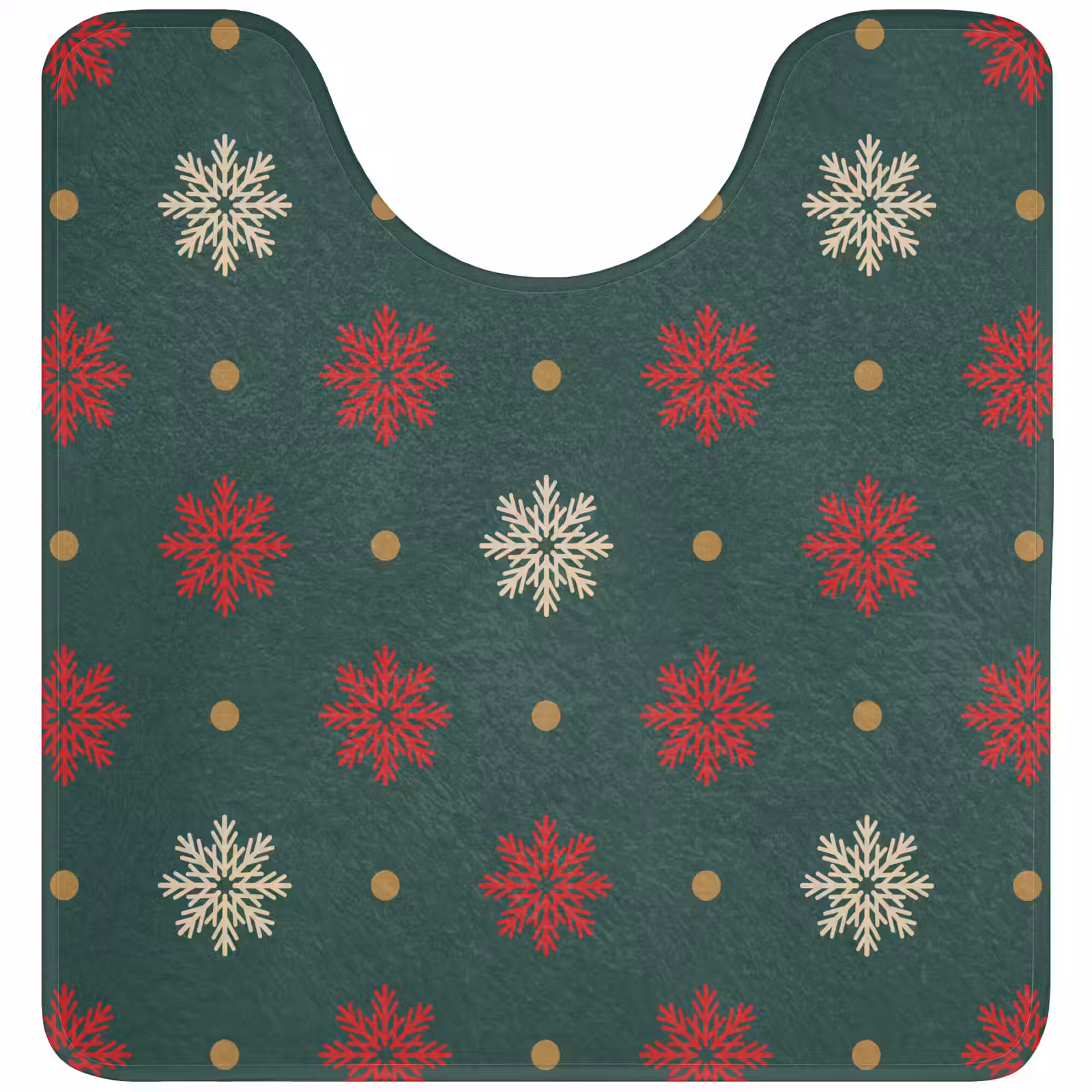 WC Mat - Illustratie - Sneeuwvlokken - Groen — 1