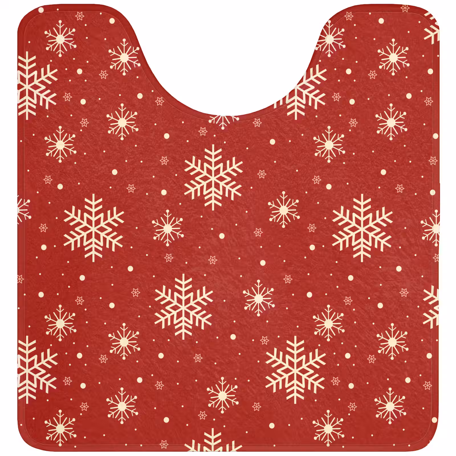WC Mat - Illustratie - Sneeuwvlokken - Rood — 1