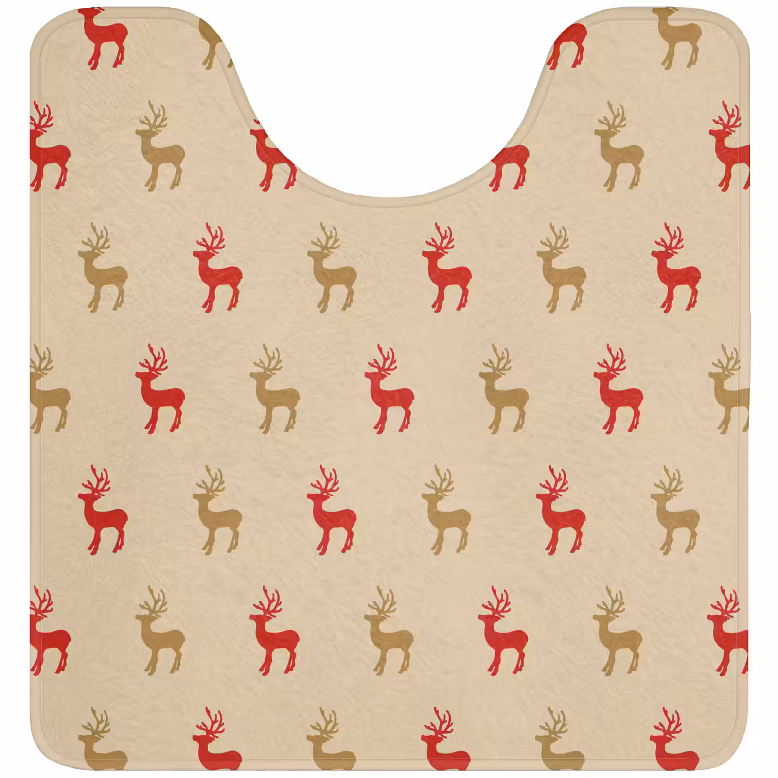 WC Mat - Patroon - Herten - Beige — 1