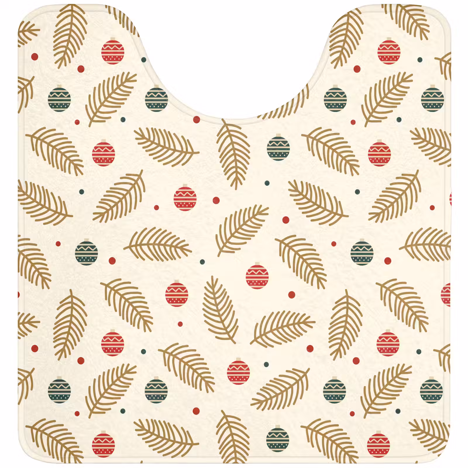 WC Mat - Patroon - Kerst - Symbolen - Beige — 1