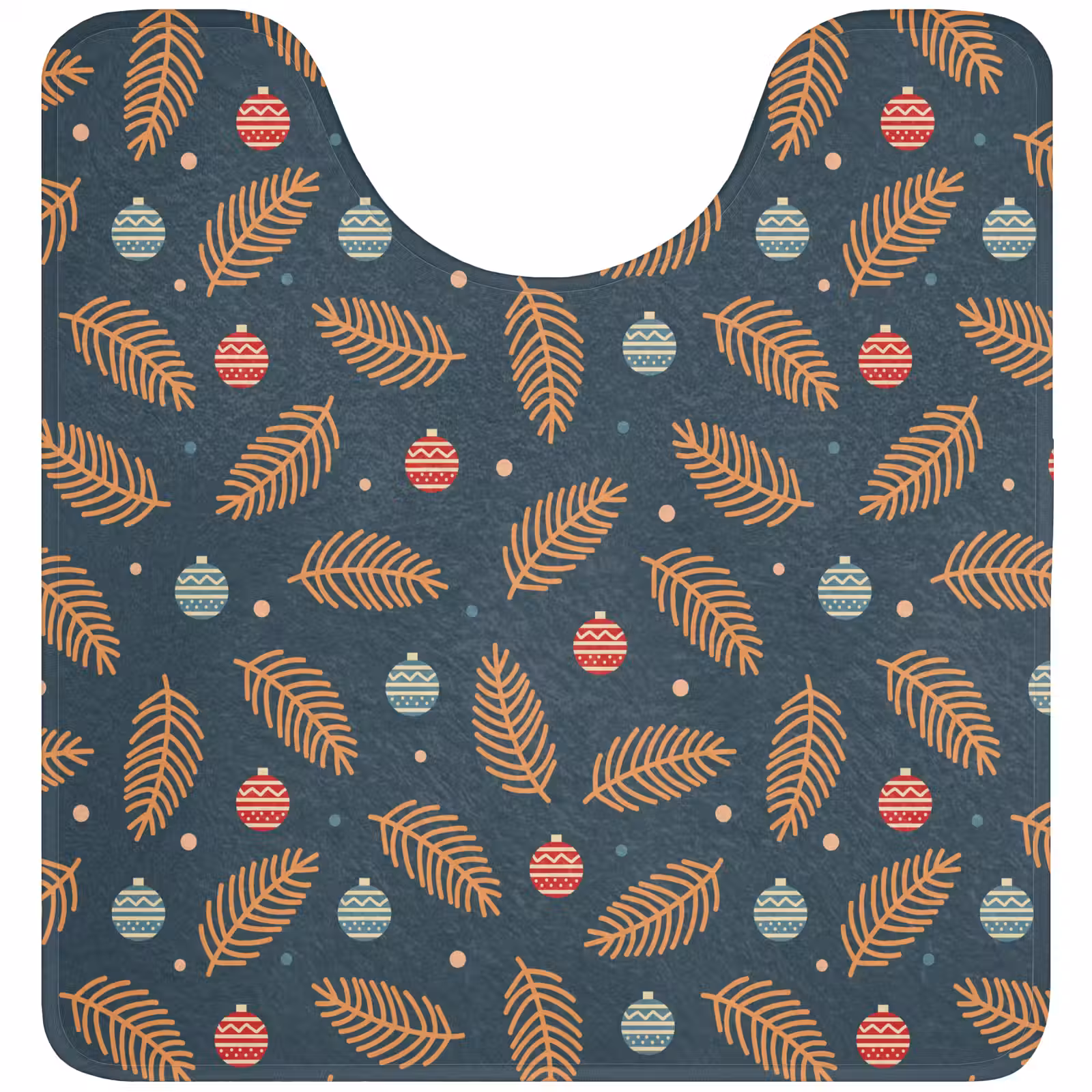 WC Mat - Patroon - Kerst - Symbolen - Donkerblauw — 1