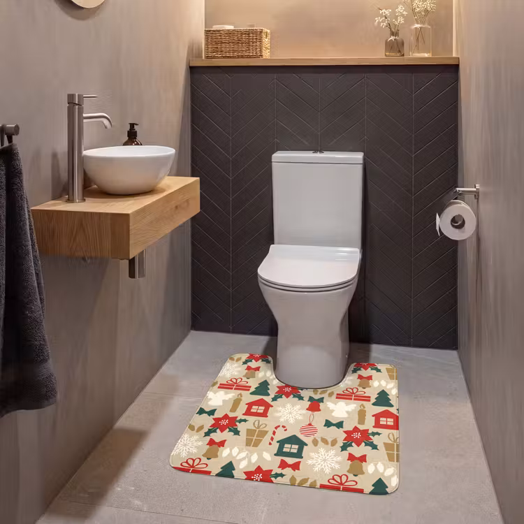 WC Mat - Illustratie - Kerst - Beige — 2