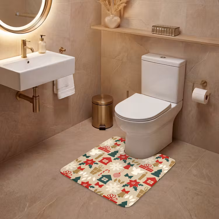 WC Mat - Illustratie - Kerst - Beige — 3