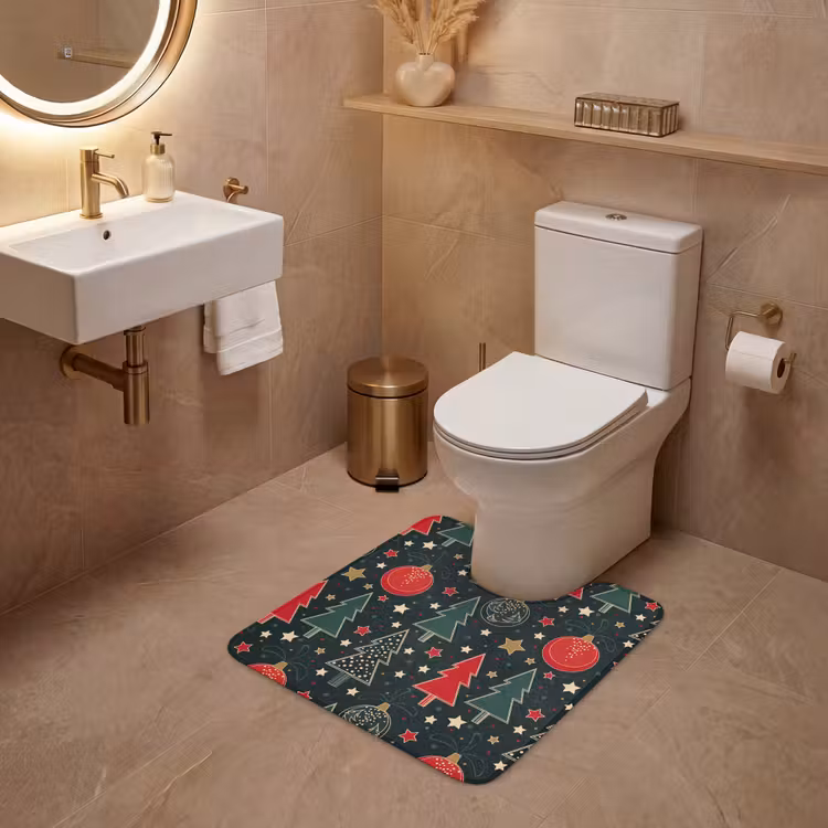 WC Mat - Illustratie - Kerst - Sterren - Groen — 3