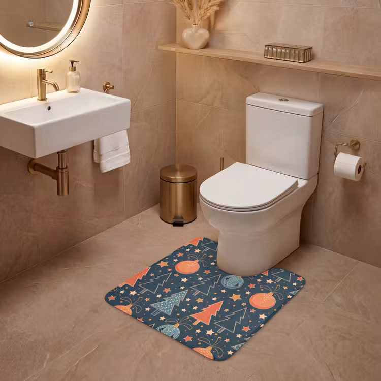 WC Mat - Illustratie - Kerst - Symbolen - Blauw — 3