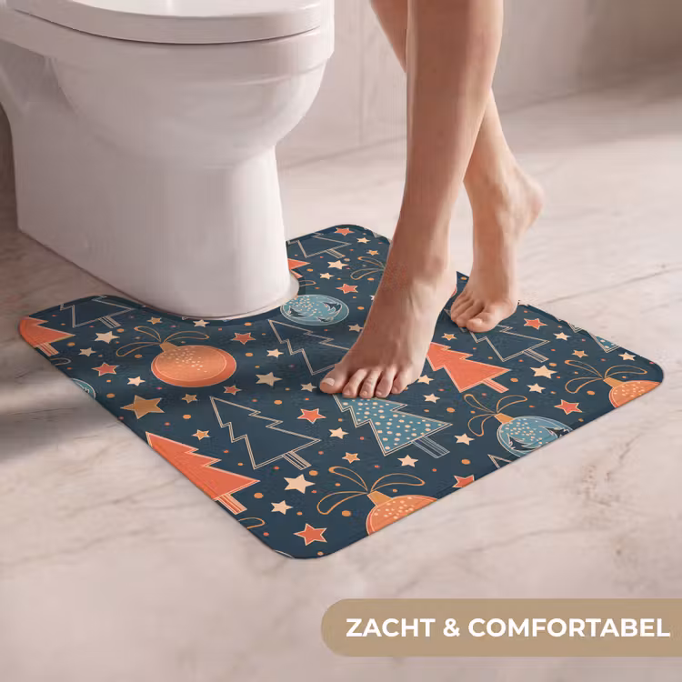 WC Mat - Illustratie - Kerst - Symbolen - Blauw — 5