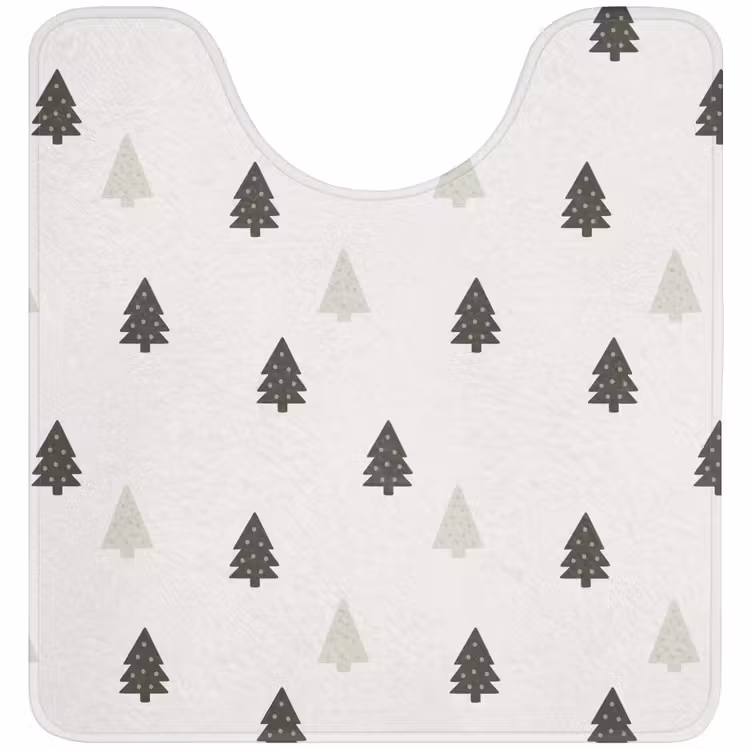 WC Mat - Illustratie - Kerstbomen - Wit — 1