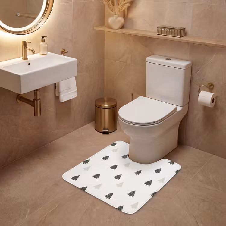 WC Mat - Illustratie - Kerstbomen - Wit — 3