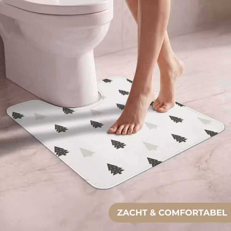 WC Mat - Illustratie - Kerstbomen - Wit — 5