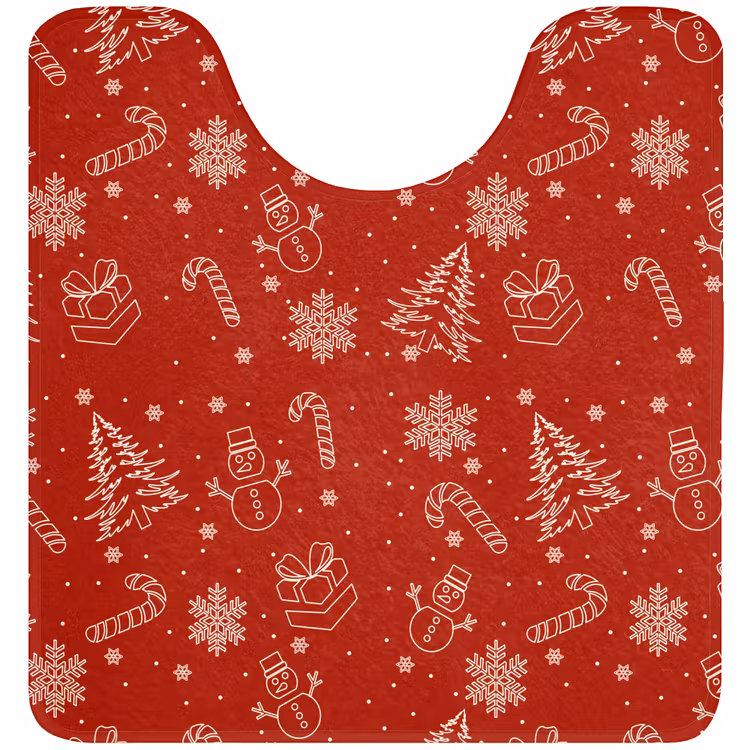 WC Mat - Illustratie - Kerstsymbolen - Rood — 1