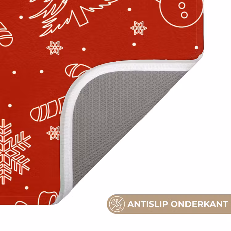 WC Mat - Illustratie - Kerstsymbolen - Rood — 4