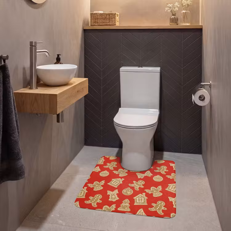 WC Mat - Illustratie - Koekjes - Rood — 2