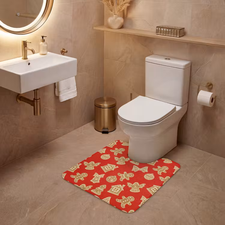 WC Mat - Illustratie - Koekjes - Rood — 3