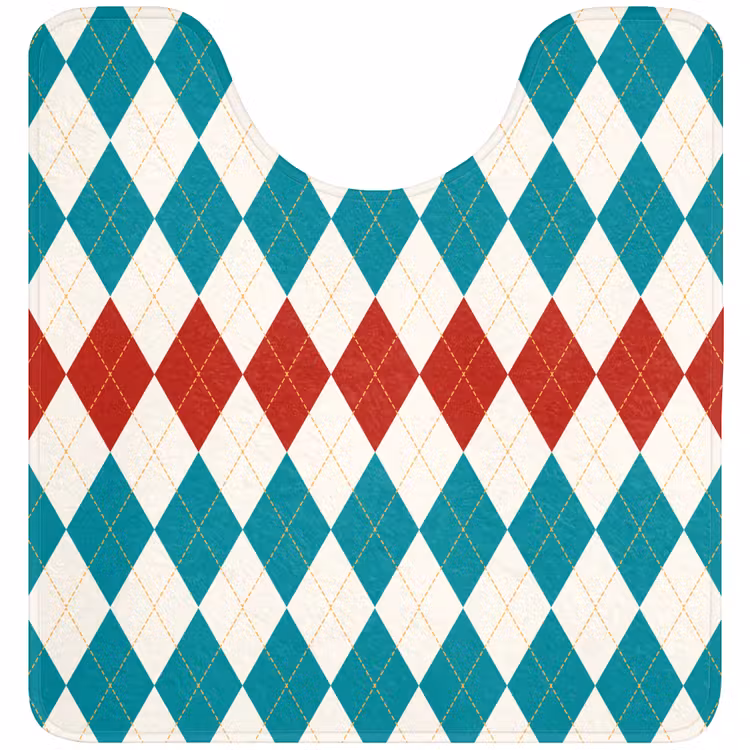 WC Mat - Illustratie - Ruiten - Rood - Groen — 1