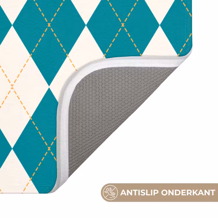 WC Mat - Illustratie - Ruiten - Rood - Groen — 4