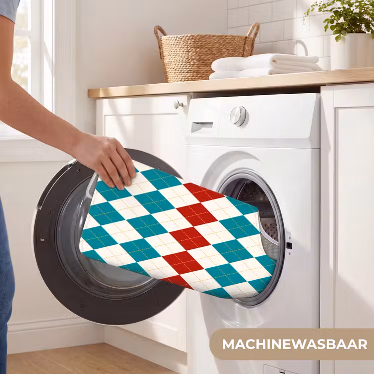 WC Mat - Illustratie - Ruiten - Rood - Groen — 6