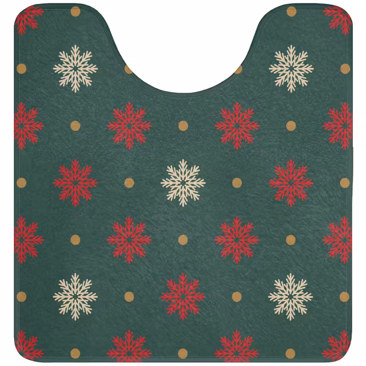 WC Mat - Illustratie - Sneeuwvlokken - Groen — 1