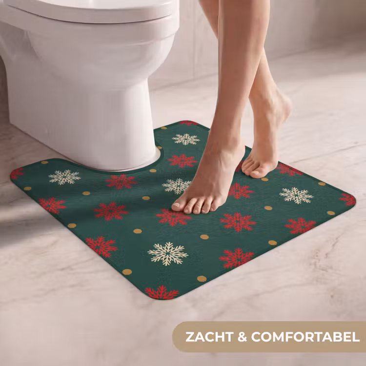 WC Mat - Illustratie - Sneeuwvlokken - Groen — 5