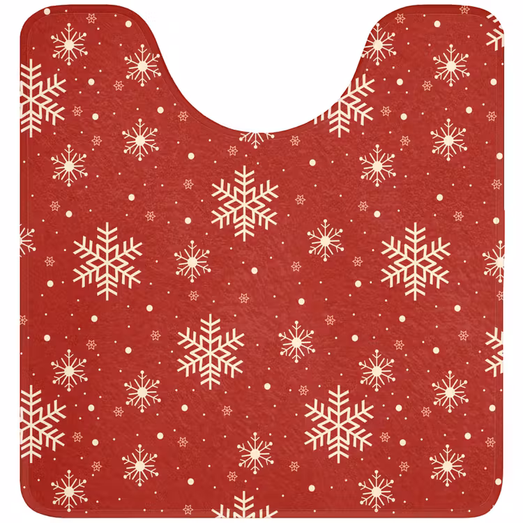 WC Mat - Illustratie - Sneeuwvlokken - Rood — 1