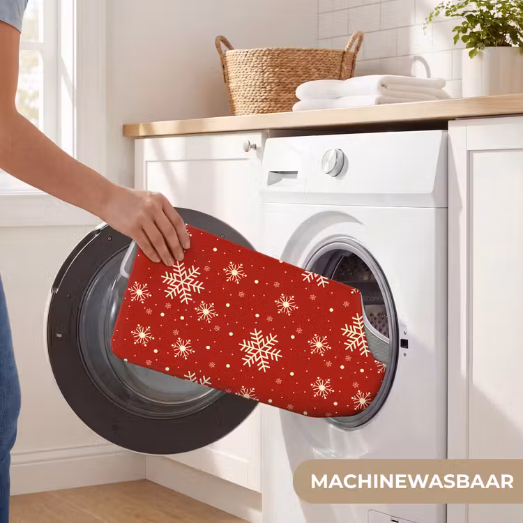 WC Mat - Illustratie - Sneeuwvlokken - Rood — 6