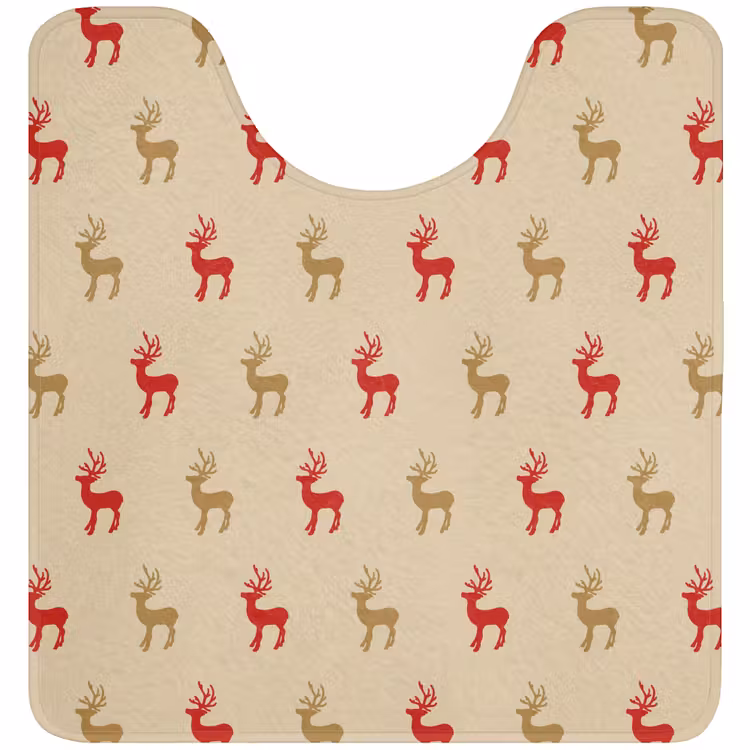 WC Mat - Patroon - Herten - Beige — 1
