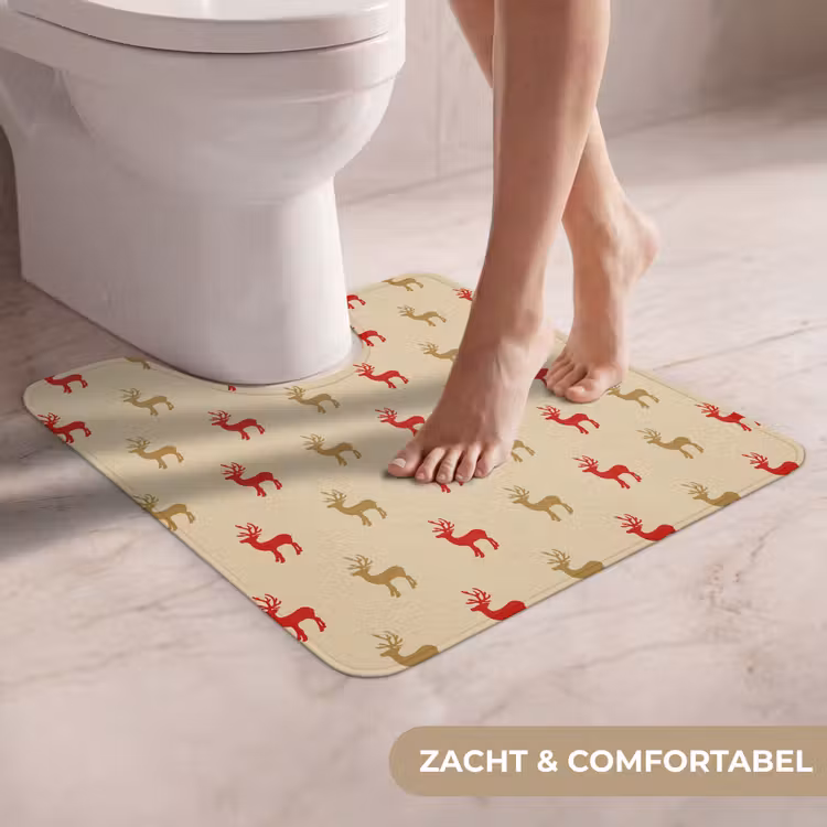 WC Mat - Patroon - Herten - Beige — 5