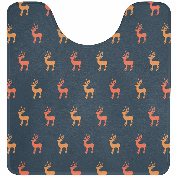WC Mat - Patroon - Herten - Blauw — 1