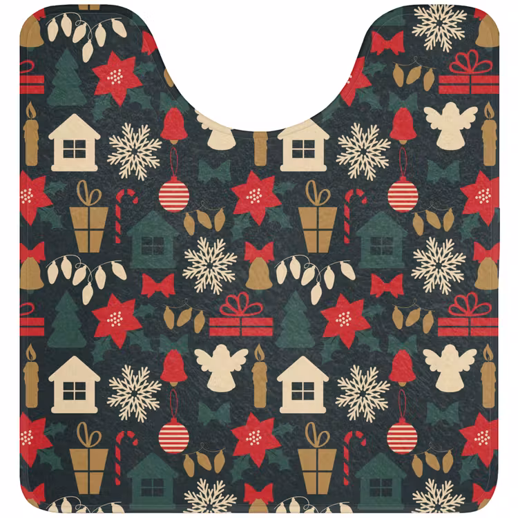 WC Mat - Patroon - Kerst - Symbolen — 1