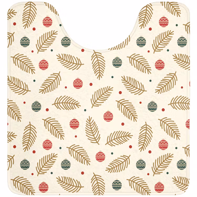 WC Mat - Patroon - Kerst - Symbolen - Beige — 1