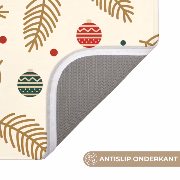 WC Mat - Patroon - Kerst - Symbolen - Beige — 4