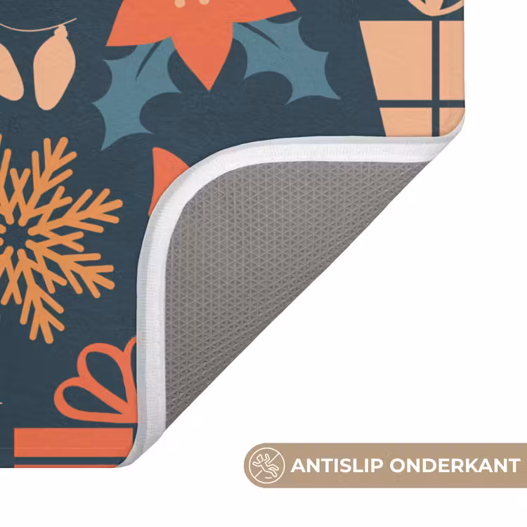 WC Mat - Patroon - Kerst - Symbolen - Blauw — 4