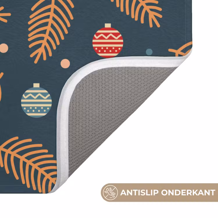 WC Mat - Patroon - Kerst - Symbolen - Donkerblauw — 4