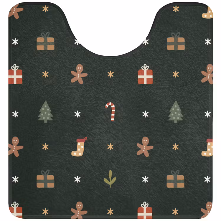 WC Mat - Patroon - Kerstsymbolen - Groen — 1