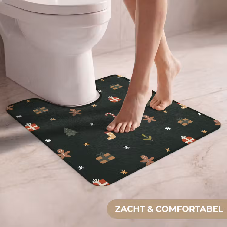 WC Mat - Patroon - Kerstsymbolen - Groen — 5