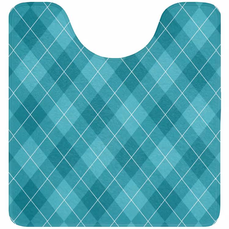 WC Mat - Patroon - Ruiten - Blauw — 1